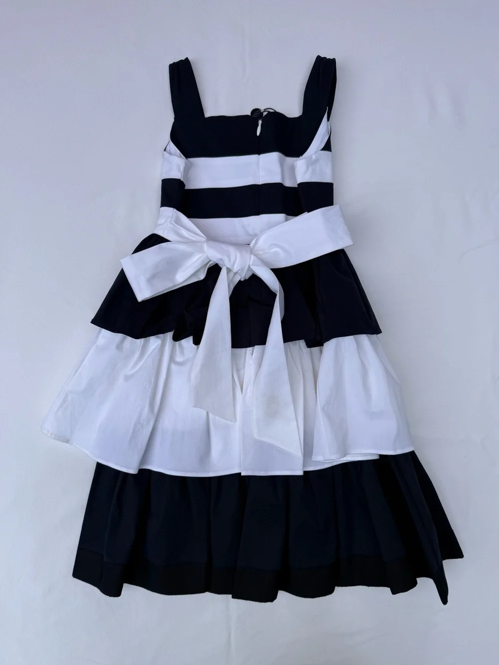 Oscar de la Renta Black and White Tiered Girls' Dress (stain on bow)